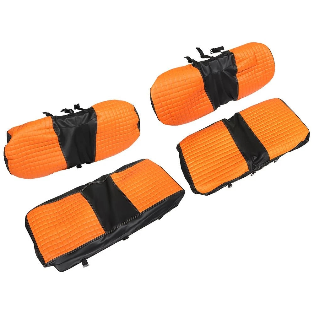 Set of 2 Orange Seat Covers for Yamaha Drive/Drive 2 (2007–Present)