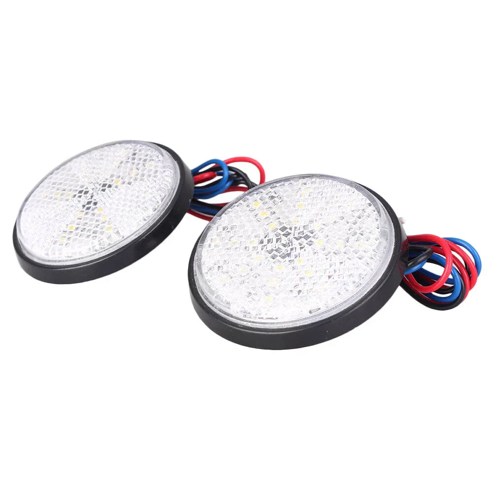 12V 55mm 24LED Round Reflector Tail Brake Light for Motorcycle ATV