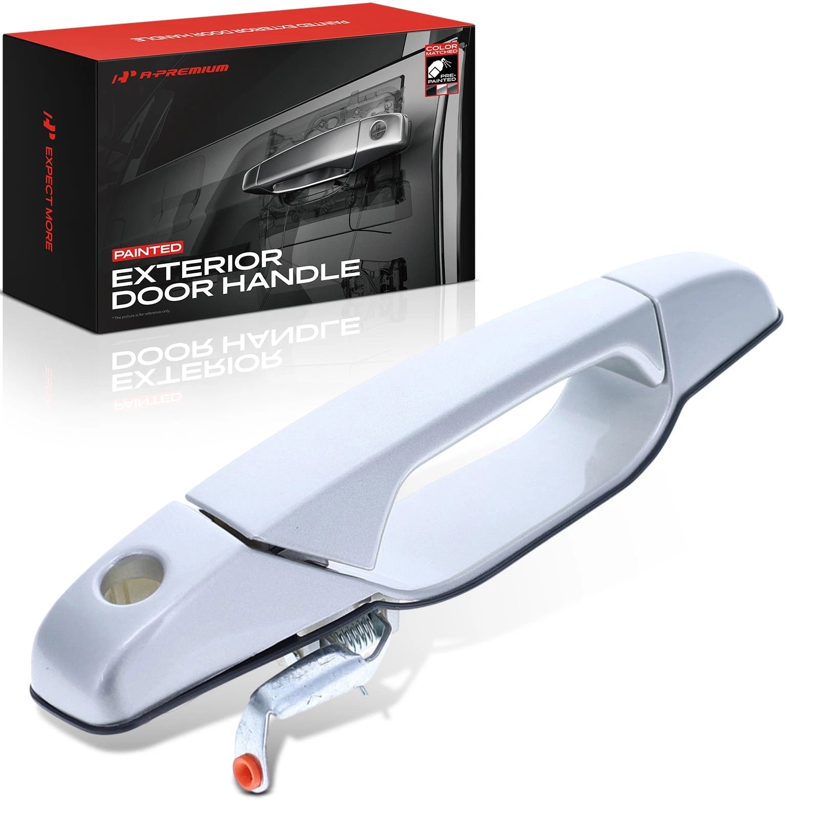 Front Left Door Handle with Keyhole for Chevy GMC (Silver Birch)