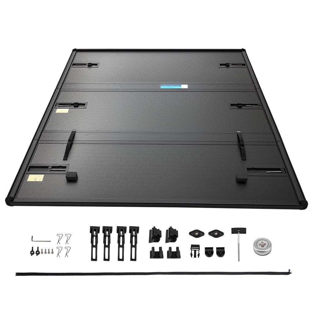 6.5ft Tri-Fold Tonneau Cover Hard W/LED for Ford F-150 (2004–2014)