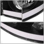 LED DRL Headlight for Dodge Ram Pickup (2006–2009) Black Housing Clear Side