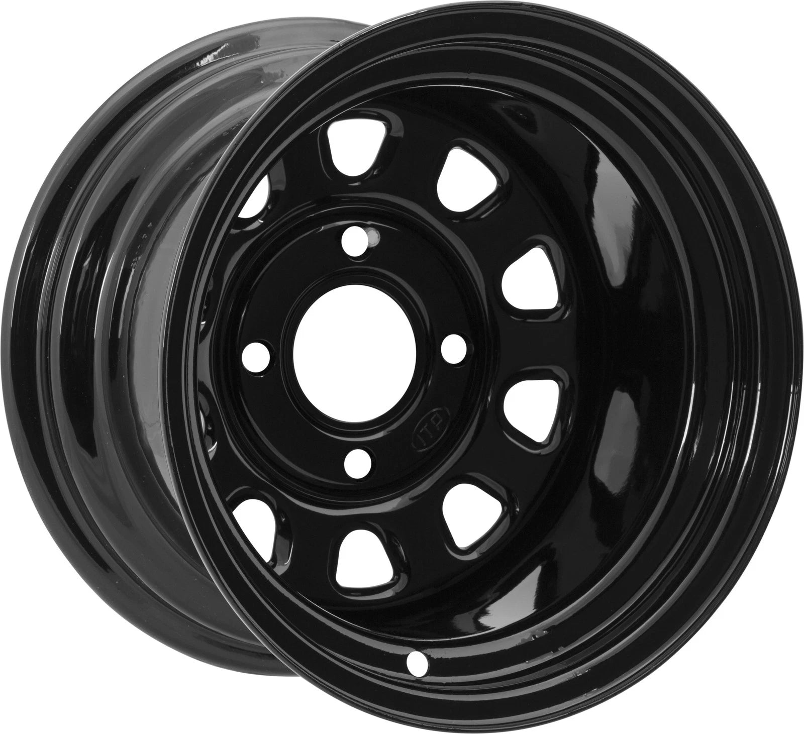 ITP Delta Steel Wheels 14x7 4/156 4+3 Black Polished for ATV/UTV (2010–2023)