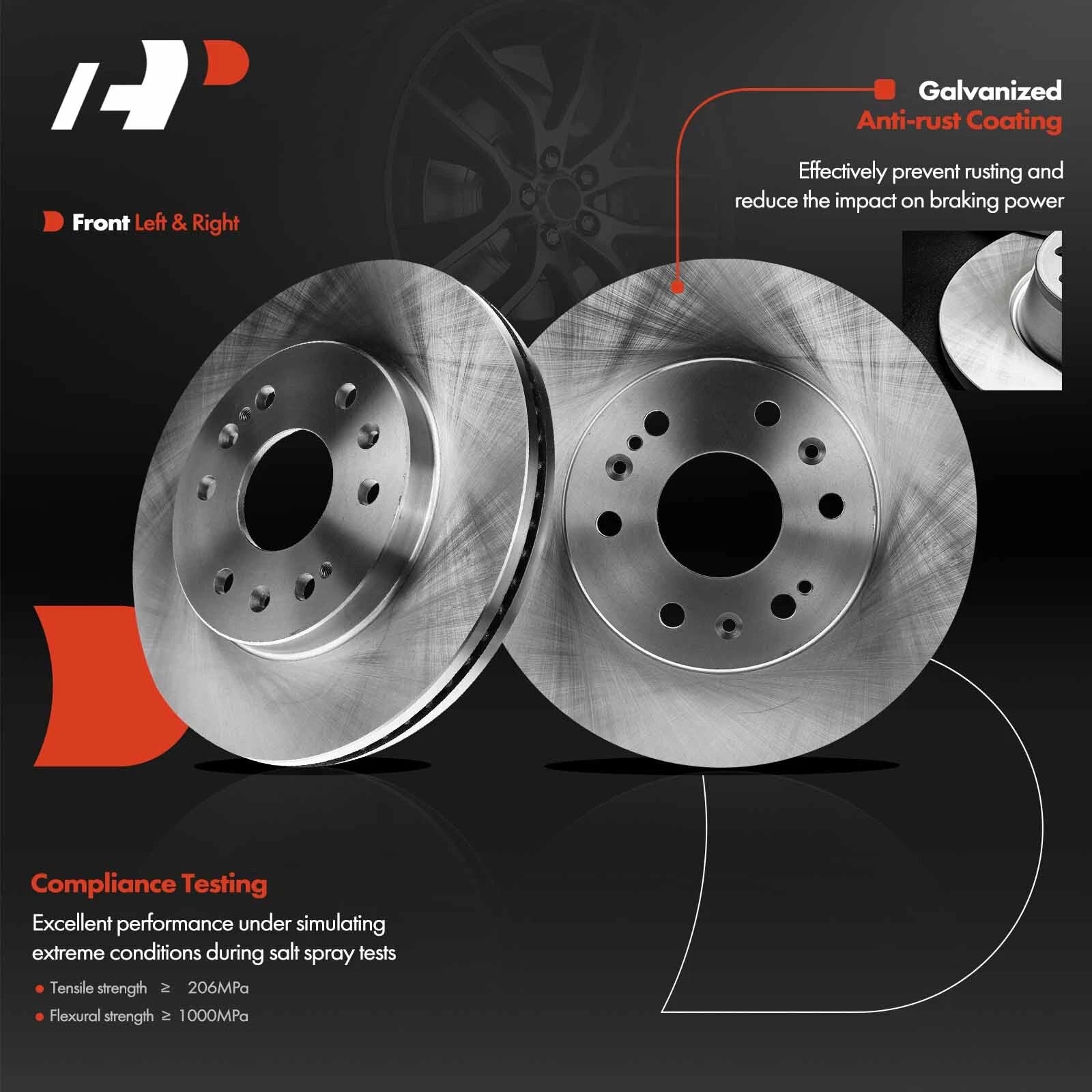 Front Disc Brake Rotors for Chevy Silverado 1500, GMC Sierra 1500 (2005–2019)