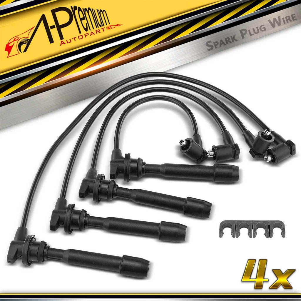 Set of 4 Spark Plug Wires for Hyundai Elantra Tiburon Tucson Kia Spectra