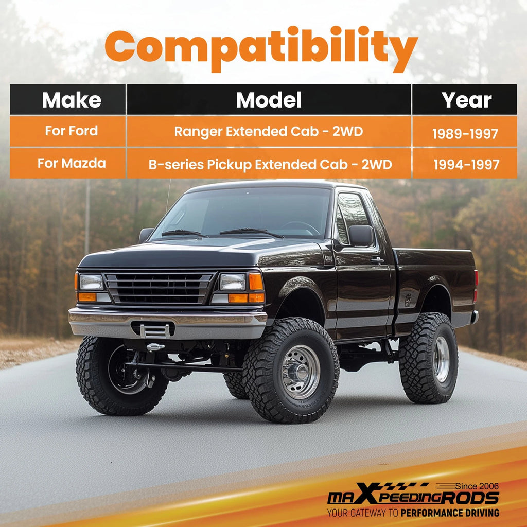 4" Drop Rear Hanger Lowering Kit for Ford Ranger Extended Cab (1989–1997)