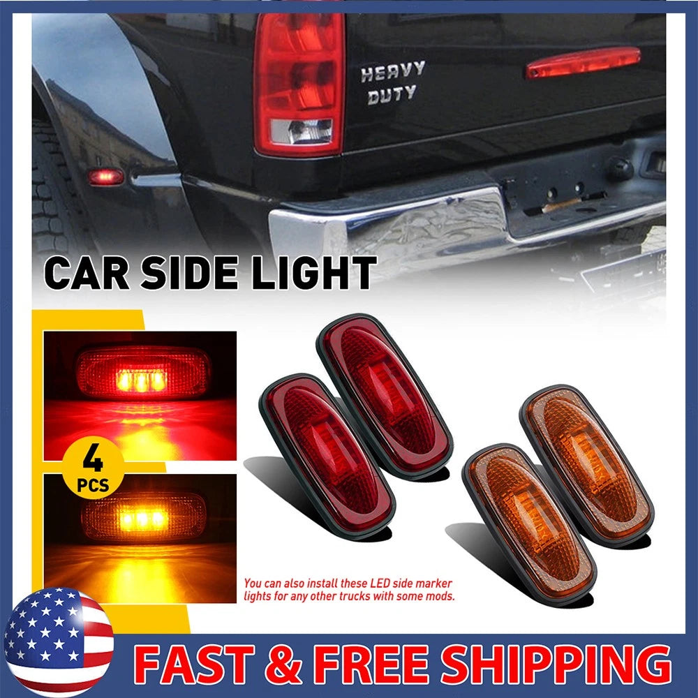 Set of 4 LED Side Fender Marker Lights for Dodge Ram 3500 (2003–2009)