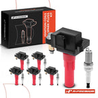 Set of 6 Red Ignition Coils & Iridium Spark Plugs for Subaru Outback (2010–2019)