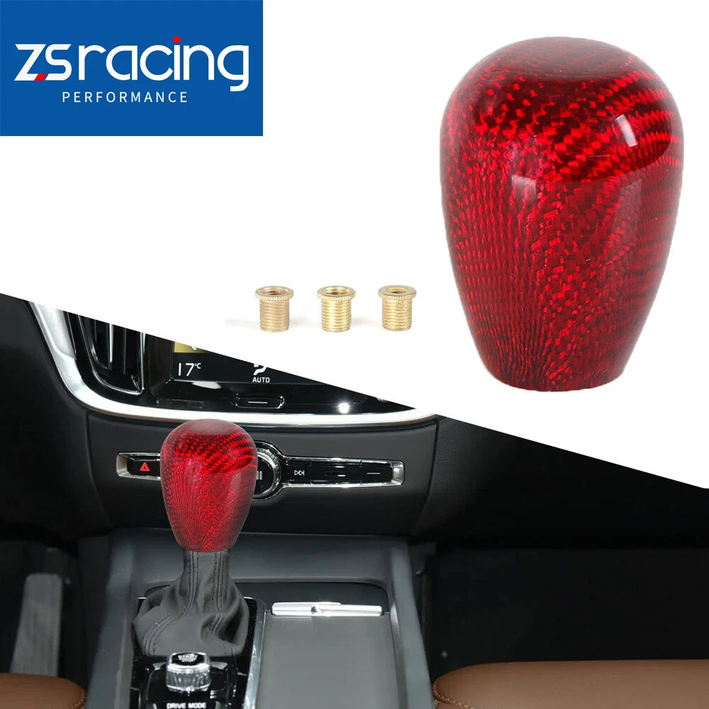 Universal Red Carbon Fiber Gear Shift Knob for Manual 5/6 Speed