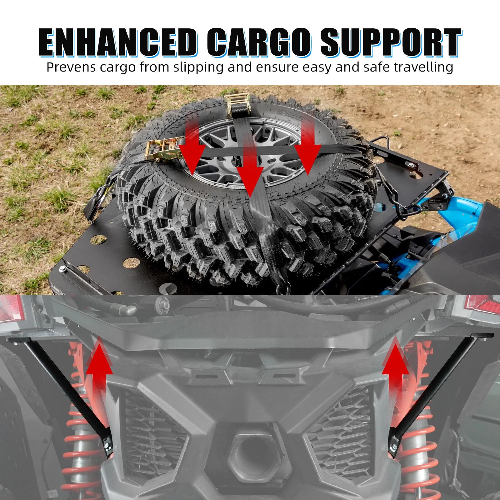 Rear Luggage Rack Bed Support Kit for Can-Am Maverick X3 Max (2018–2023)