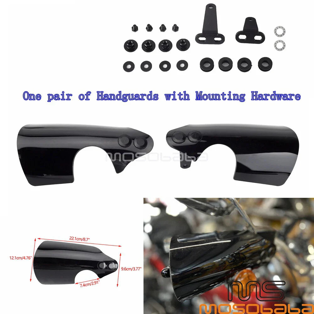 Handguards Protector Kits Black for Harley Softail FLFB FXBRS FLSB FXLR