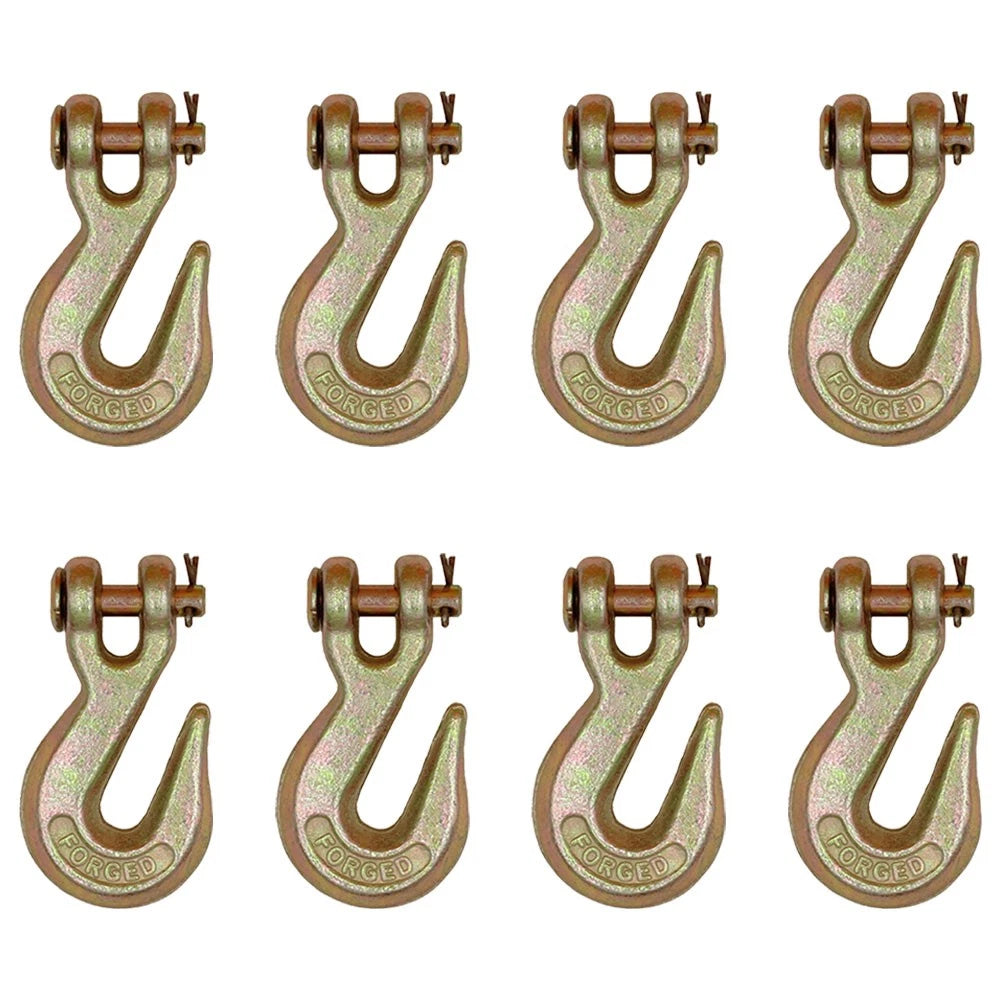 Set of 8 Tow Chain Lever Ratch Binders with Clevis Grab Hook G43 for Flatbed Trucks