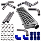 Universal Turbo Intercooler 27"x7"x2.5" & 2.5" Aluminum Pipe Tube & Couplers