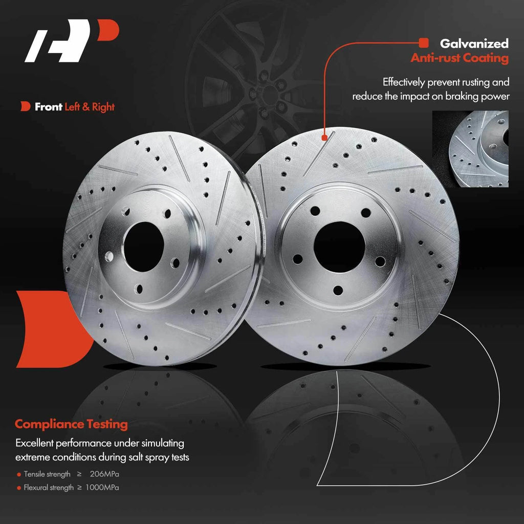 8x Front Drilled Brake Rotors & Pads for Infiniti FX35 FX45 (2003–2008)