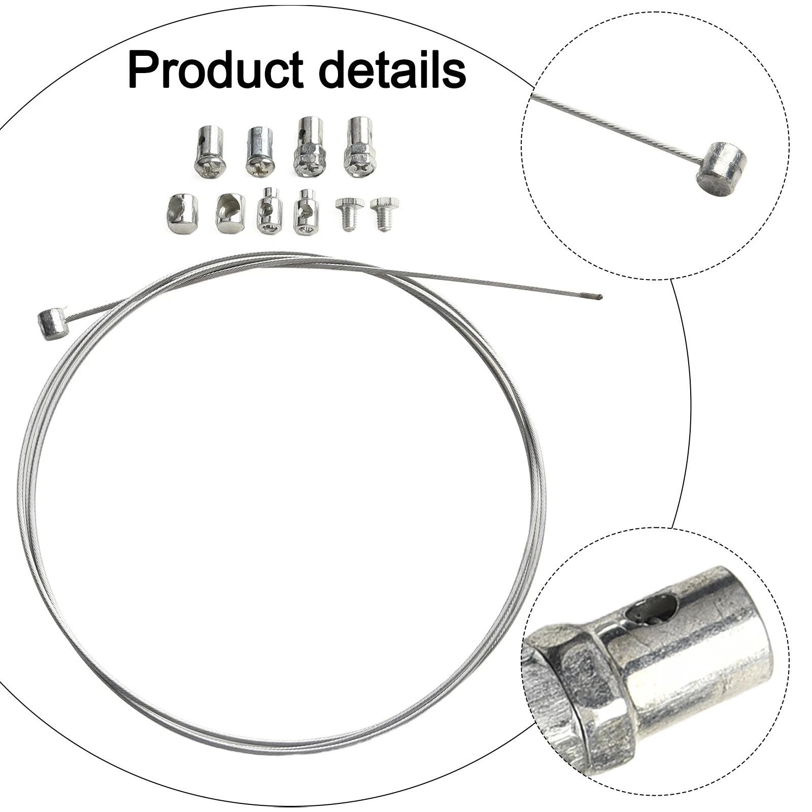 Set of 4 Steel Wire Cables with Sleeve for Lawn Mower (0.16cm Diameter)
