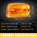 Pair Front Side Mirror LED Turn Signal Light No.BK3Z13B375D for Ford Transit (2014–2023)