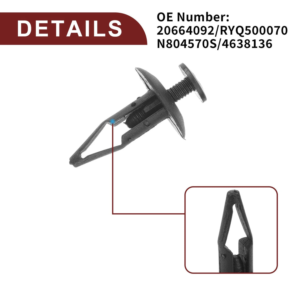 Set of 25 Front Fender Skirt Clips for Ford Edge (2007–2014) & Escort (1981–2003)