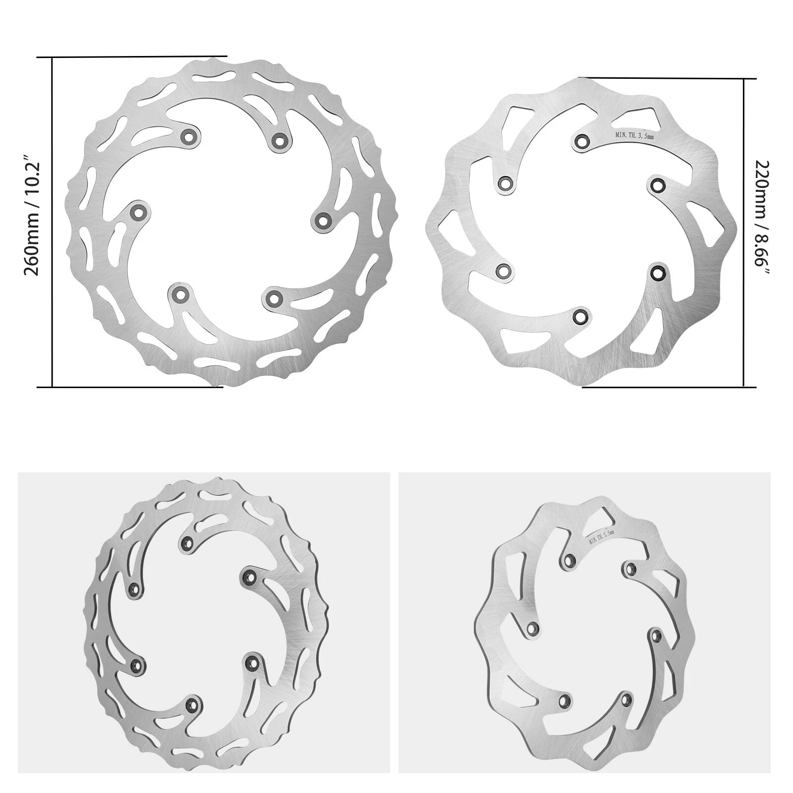 Brake Disc Rotors for KTM 250 SX 300 XCW XC XC-W TPI 350 EXC-F (1994–2022)