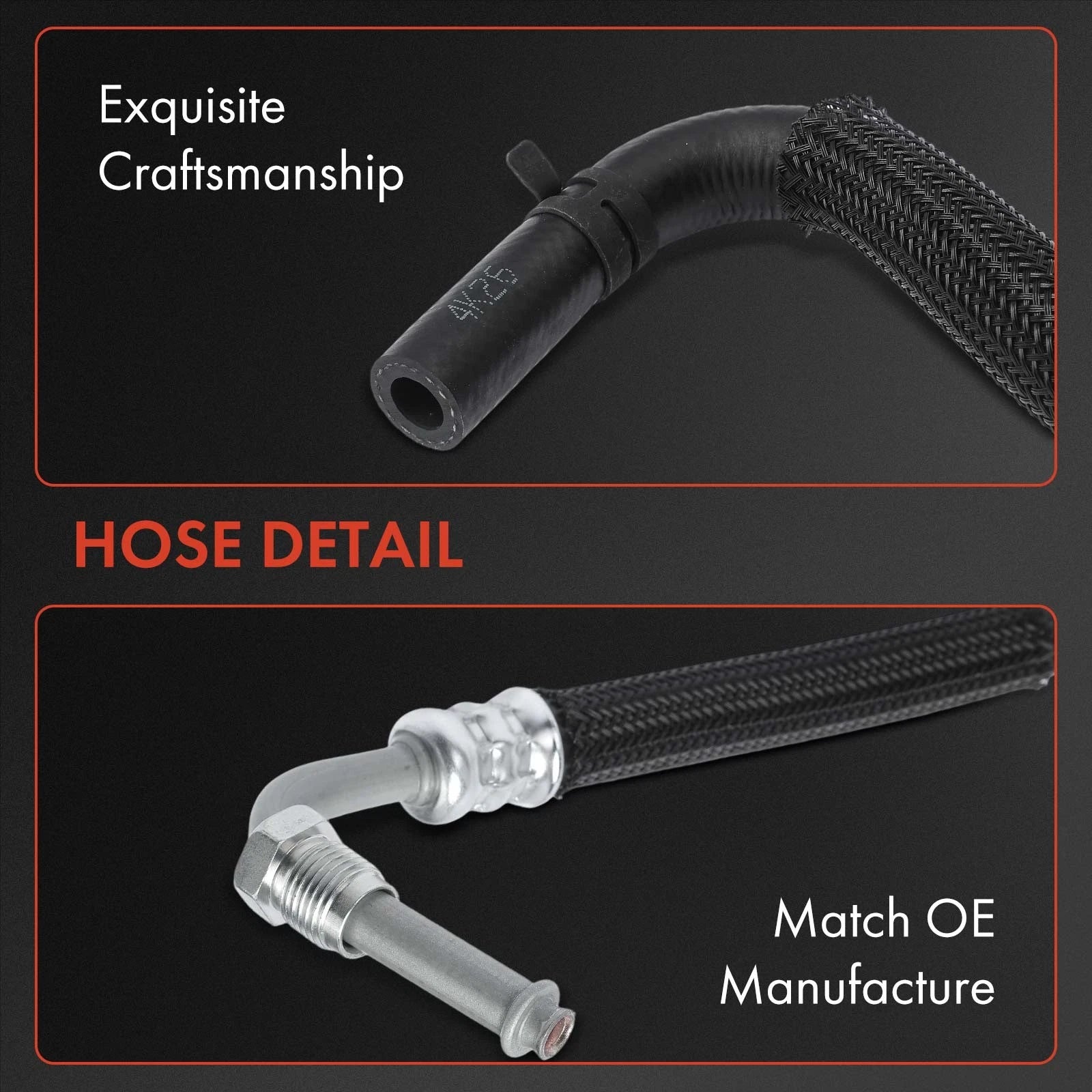 2X Power Steering Reservoir & Return Line Hose for Jeep Wrangler (2007–2011)