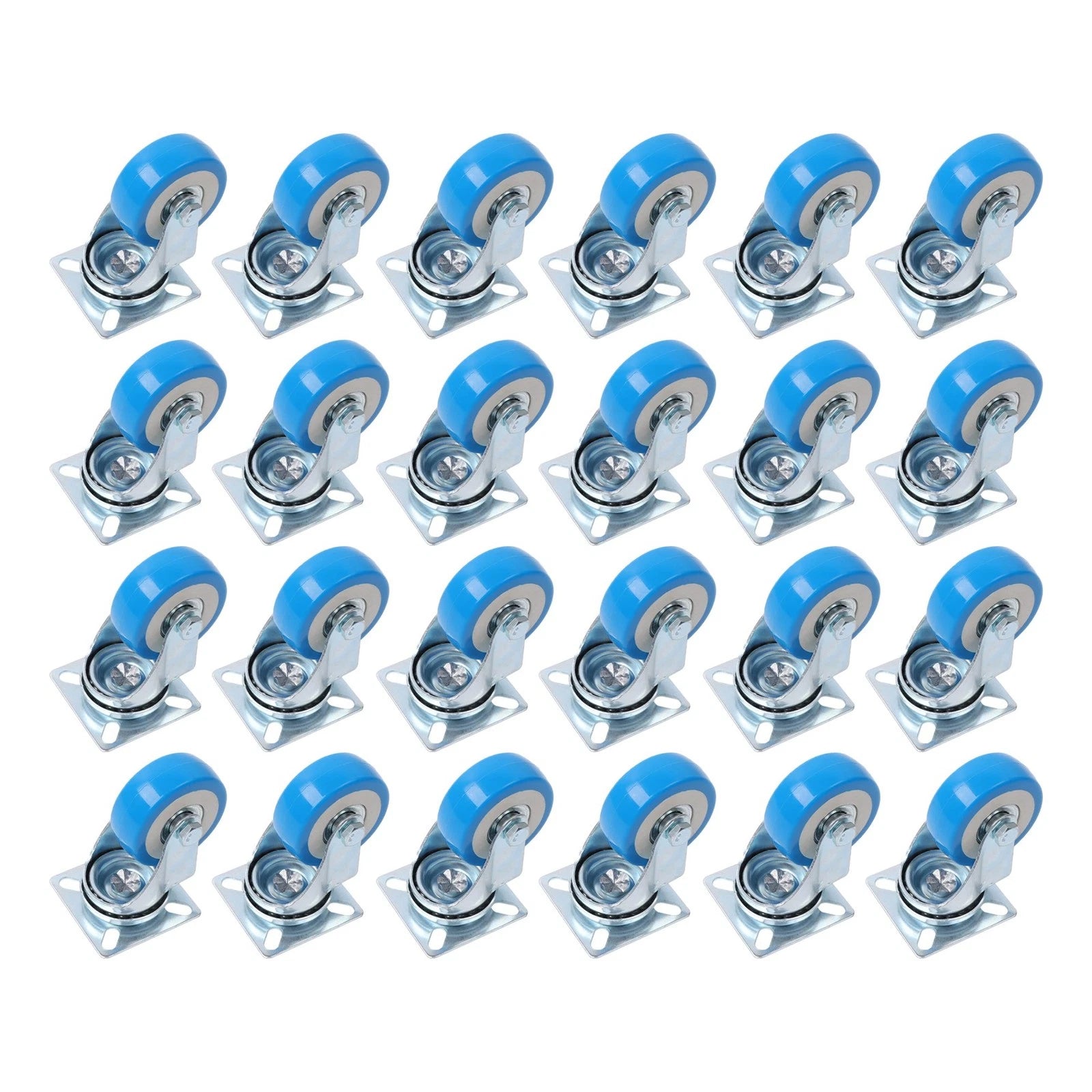 Set of 24 Blue 2" Swivel Caster Wheels for Various Applications