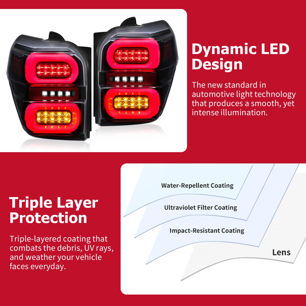 Full LED Tube Tail Lights for Toyota 4Runner (2010-2023)