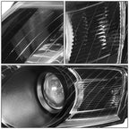 Pair of Black/Clear Side Headlight Lamps for Volkswagen Jetta (2006–2010)