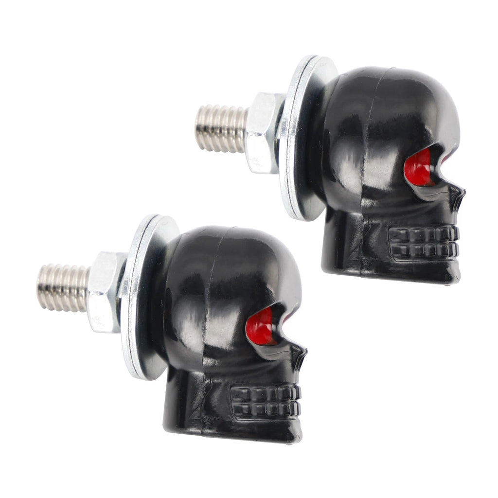 2X Skull License Plate Bolts for Motorcycle Bike (Universal Fit)