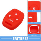 Smart Key Fob Cover for Honda Accord Civic CR-V Pilot Black Red (2 x)