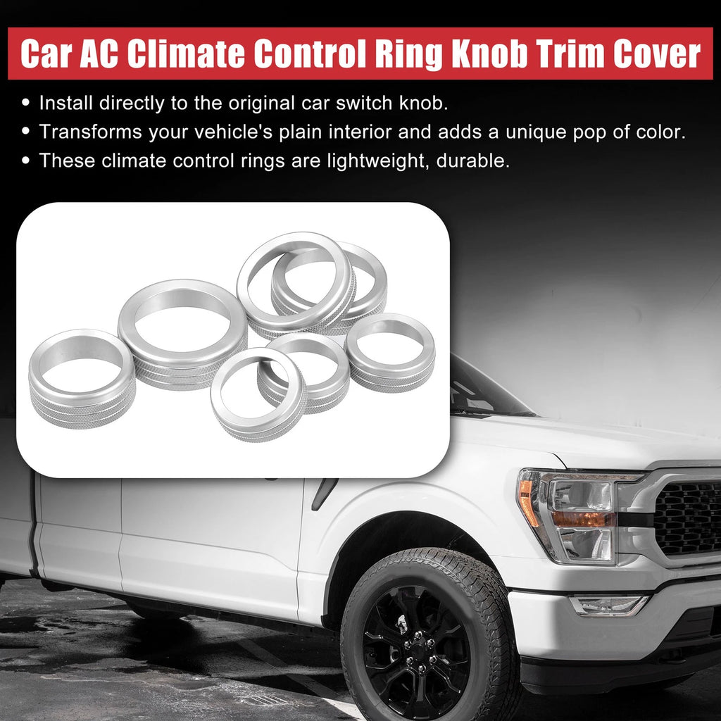 7pcs AC Climate Control Ring Knob Cover for Ford F-150 (2021–2022)