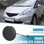 Front Bumper Tow Hook Cover 71104-TF0-000 for Honda Jazz Fit (2008–2010) Matte Black