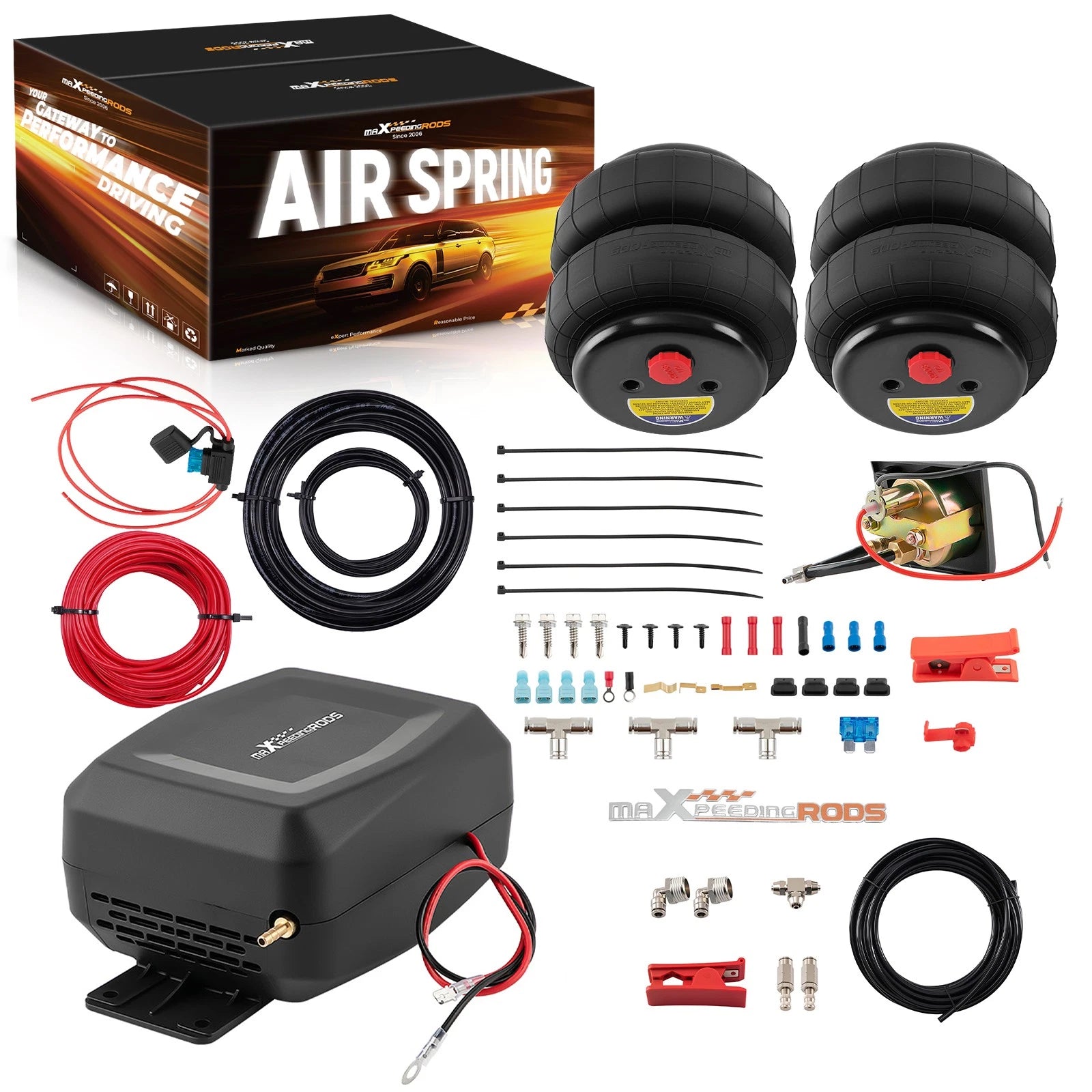 2X Air Suspension Bag Kit for Universal Applications (1/2" NPT)