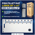 Fish Fillet Mat for Heavy-Duty Non-Slip Cutting Board (28" x 14")