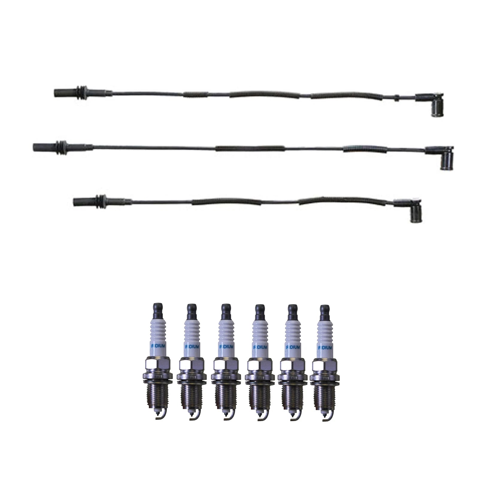 Denso 7mm Wire Set & 6 Iridium Spark Plugs Kit for Dodge Jeep (3.7)