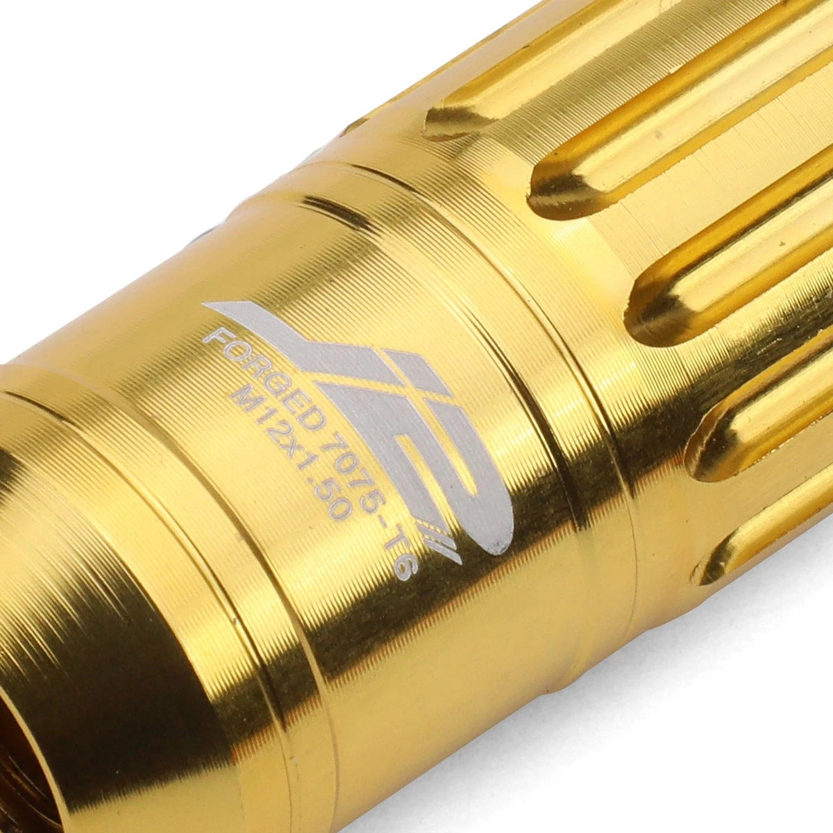16 Pcs J2 7075 Forged Aluminum M12x1.5 Open-End Lug Nut Set w/4 Lock+Key Gold