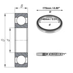 Deep Groove Ball Bearing 6828DDU for Scooter Skateboard (P5 140x175x18mm)