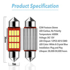 Set of 2 AUXITO 6000K 6418 6411 36MM LED License Plate Bulbs for BMW Audi