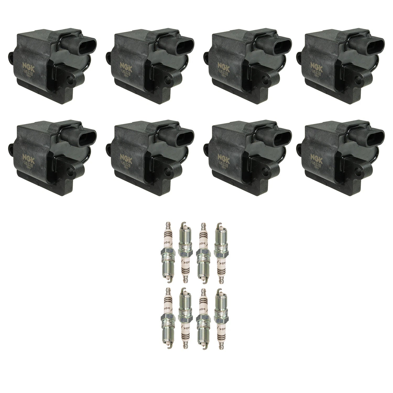 NGK 8 Ignition Coils & Iridium IX Spark Plugs Kit for Silverado Sierra 2500 HD (2007–2014)
