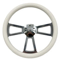 18 Inch Steering Wheel White Wrap Replacement for Kenworth Peterbilt (2018–2024)