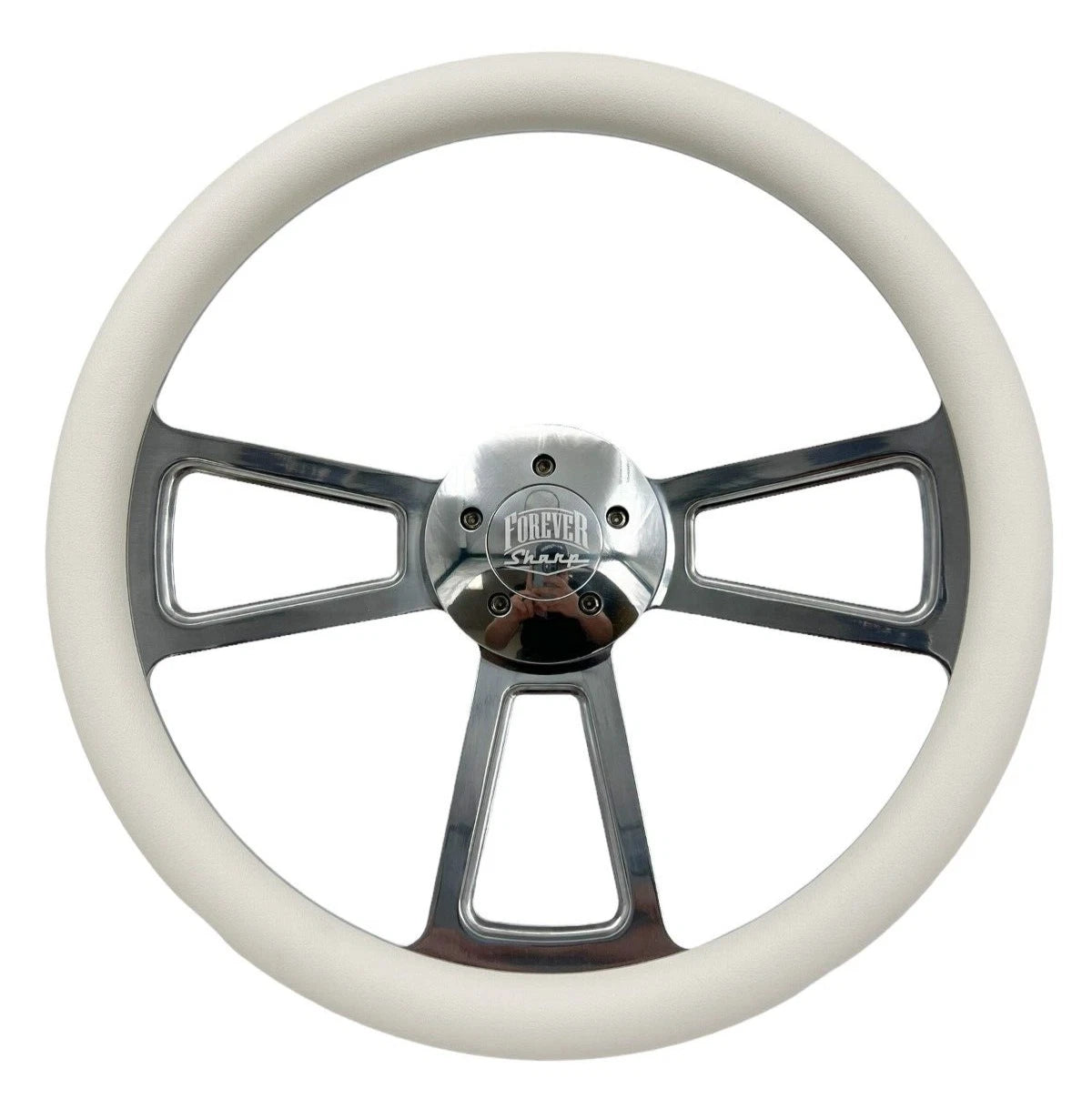 18 Inch Steering Wheel White Wrap Replacement for Kenworth Peterbilt (2018–2024)
