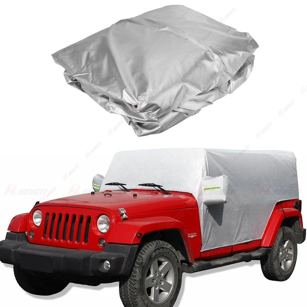 Car Half Cover for Jeep Wrangler JK JL (2007–2020) Waterproof UV Protection