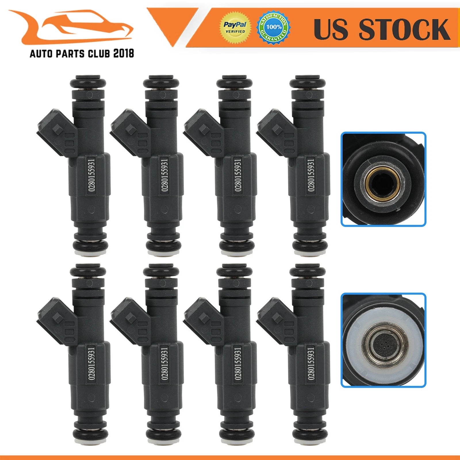 8pcs Fuel Injectors for Chevrolet Camaro (2001–2002) Corvette (2001–2004) 5.7L