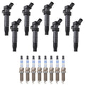 Set of 8 Ignition Coils & Spark Plugs for Borrego Equus 4.6 V8 (2009–2010)