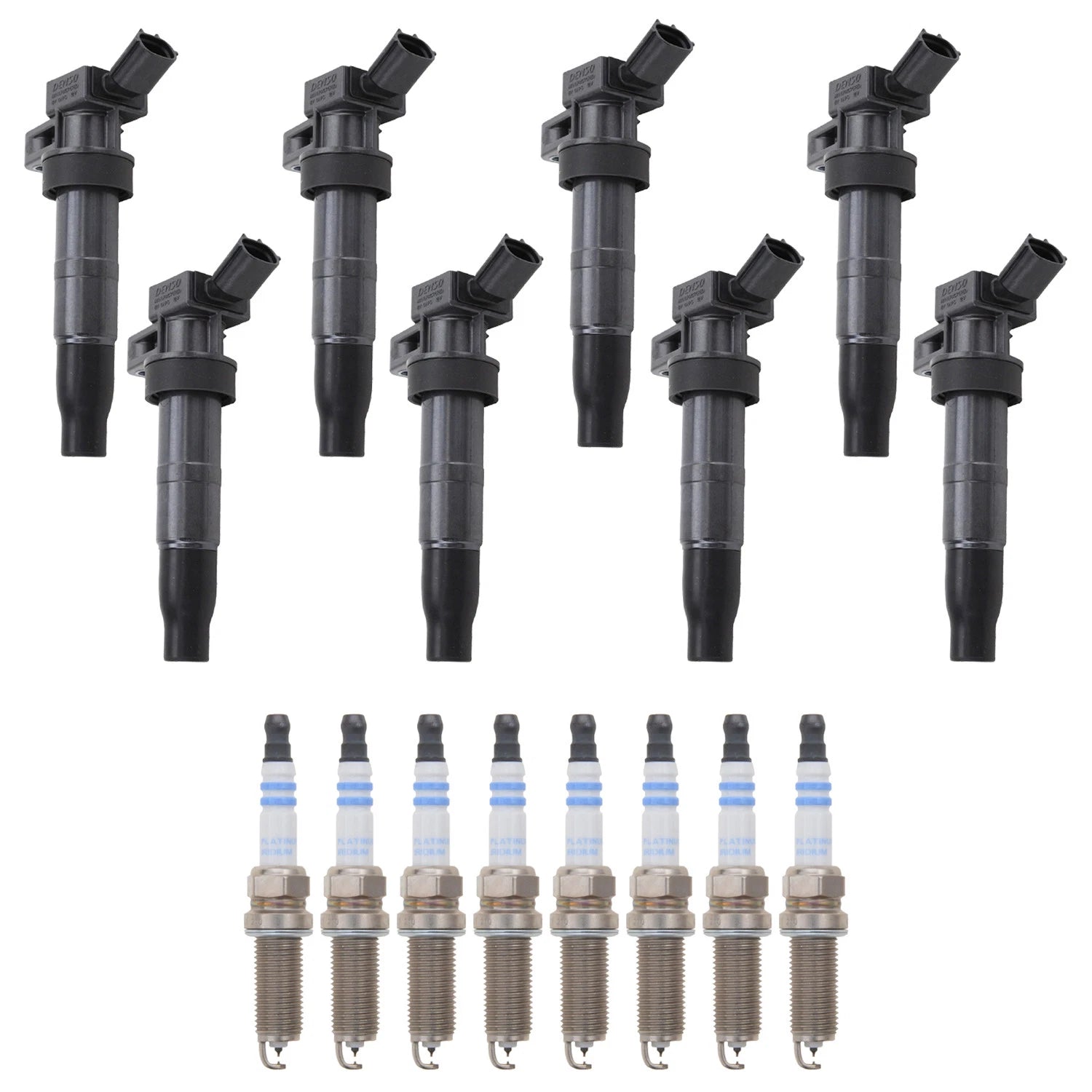 Set of 8 Ignition Coils & Spark Plugs for Borrego Equus 4.6 V8 (2009–2010)