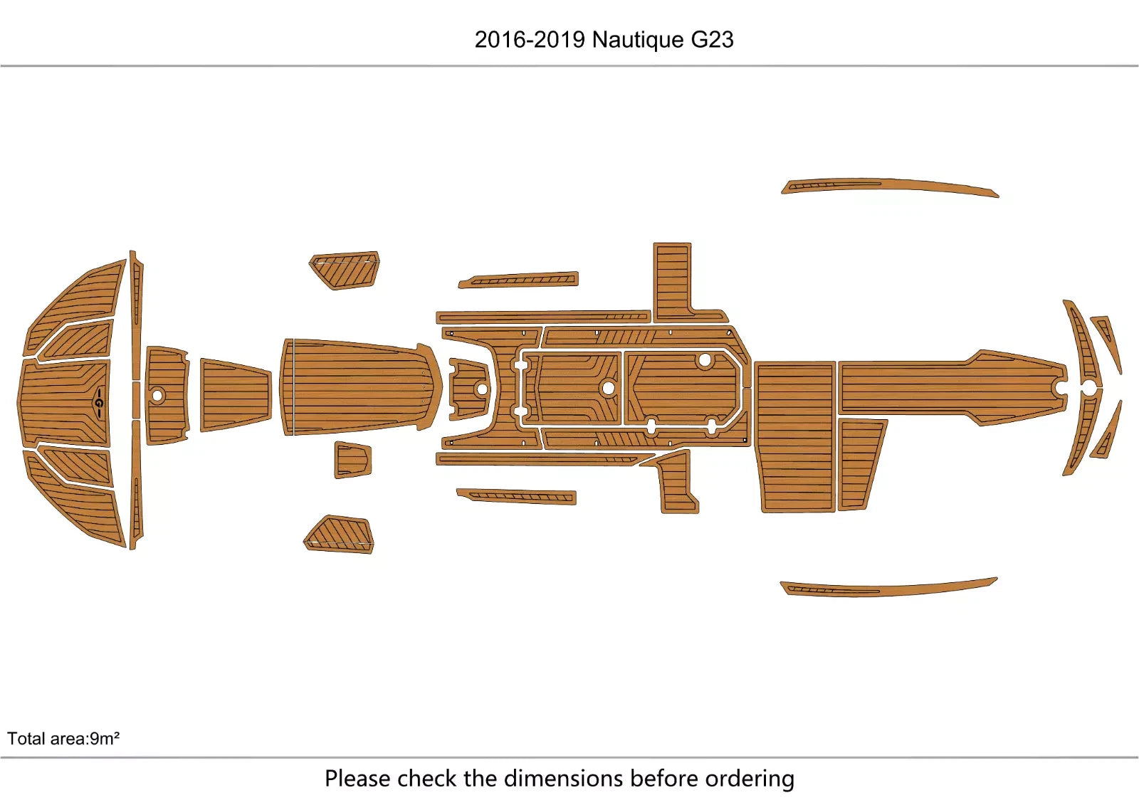 EVA Foam Teak Deck Flooring Mat for Nautique G23 (2019)