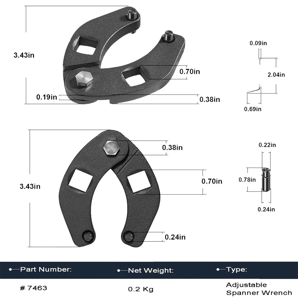 Adjustable Gland Nut Wrench Tool for Hydraulic Cylinder (Universal) 7463