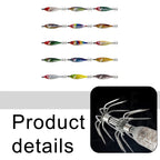 5 7g Glow Squid Jig Lure with Shrimp Design for Night Fishing