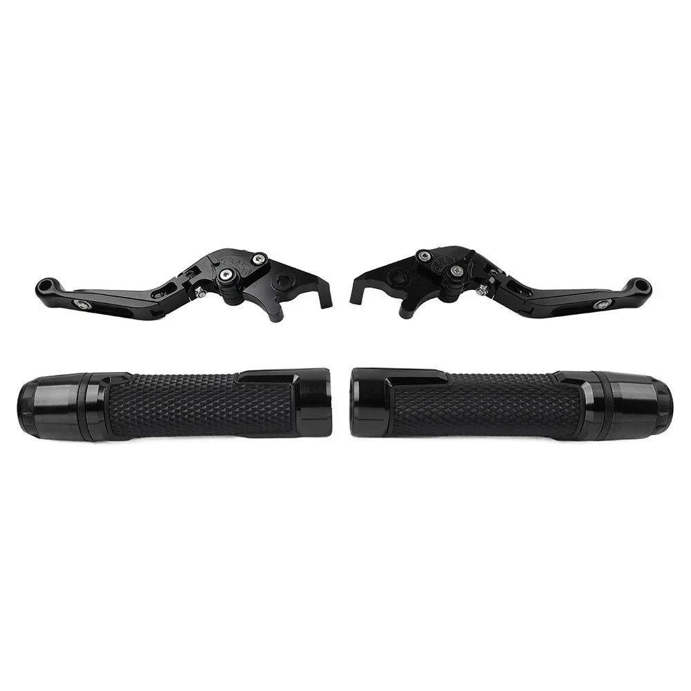 Black Extendable Brake Clutch Levers Grips Set for BMW G310R G310GS (2017-2023)