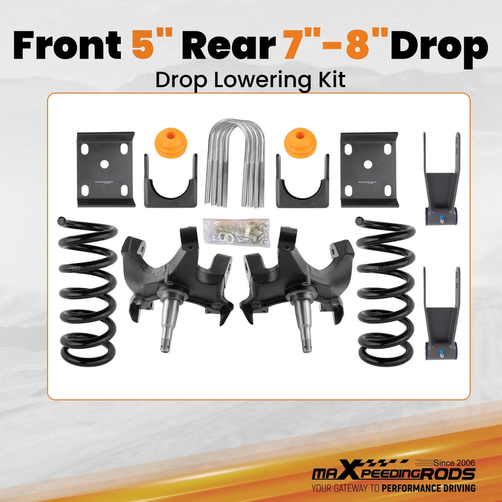 Front 5" & Rear 7-8" Drop Kit for Chevrolet GMC C1500 (1988–1998)