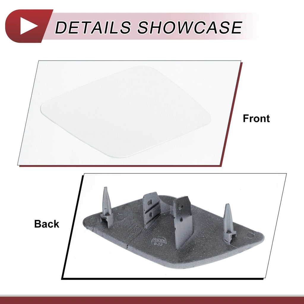 Front Right Washer Nozzle Cover Cap for Audi A6 (2009–2010) 1 Pcs White