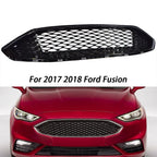 Honeycomb Front Grill Trim for Ford Fusion (2017–2018) Gloss Black