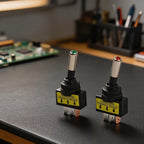 Set of 2 12V 20A Toggle Switch SPST 3Pin 12mm with LED Indicator